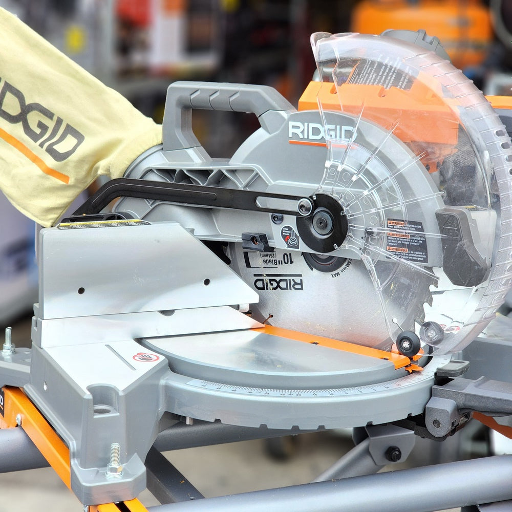 15 Amp 10 in. Corded Dual Bevel Miter Saw with LED Cut Line Indicator with Stand (R4113) 15 Amp 10 in. Corded Dual Bevel Miter Saw with LED Cut Line Indicator with Stand (R4113)
